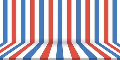 Red and blue striped background. USA background for independence, veterans, labor, memorial day and events. Empty studio backdrop. vector