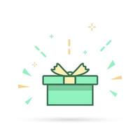 Surprise gift box. Holiday gift box tied with ribbon. Isolated vector illustration