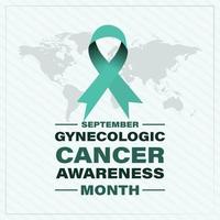 septiembre es el mes de concientización sobre el cáncer ginecológico. fondo, póster, tarjeta, banner ilustración vectorial vector