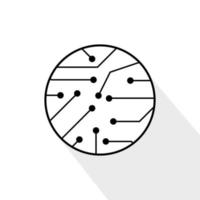 Electronic micro circuit board icon. microchip. Isolated vector illustration