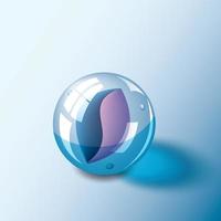 realistic blue and purple marble vector