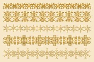 Five decorative frames for decoration. Vector damask ornaments. Vector design element. Computer graphics.