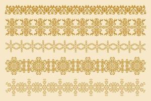 Five decorative frames for decoration. Vector damask ornaments. Vector design element. Computer graphics.