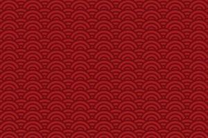 Geometric wave pattern dark red circular lines for fabric pattern, Imlek background vector