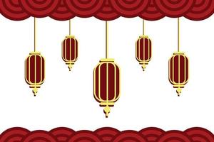 Oriental background with lampion decoration vector