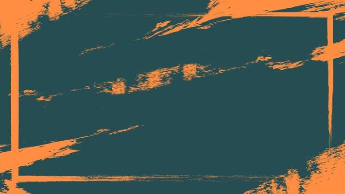 Abstract Frame Orange Grunge Texture In Dark Background Template