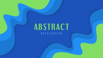 Minimal Green In Blue Wave Frame Design Background vector