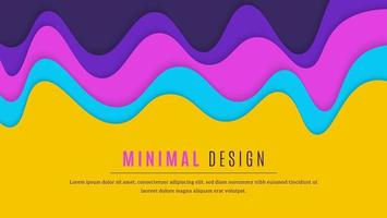 Modern Abstract Colorful Waves Shape Papercut Style Background vector