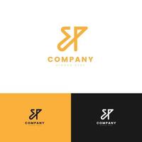 SP arrow lettermark logo combination font arrow and line for branding or company vector