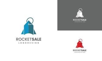 rocket sale logo design modern concept vector