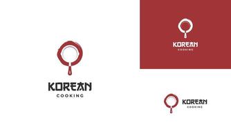 diseño de logo de cocina coreana, logo de comida coreana. icono del logotipo culinario coreano vector