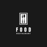 Spoon and Fork for Dining Restaurant logo design in the frame vector