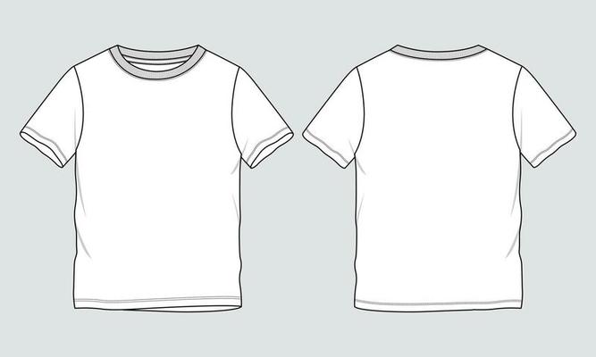 T shirt flat sketch template for baby girls Vector Image