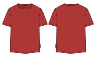 Long sleeve T shirt with technical fashion flat sketch vector Illustration template front and back views.