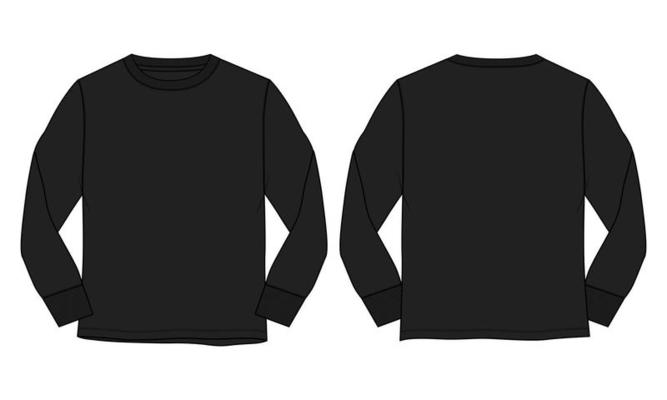 Long Sleeve T Shirt Template Vector Art, Icons, and Graphics for Free ...