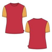 Long sleeve T shirt with technical fashion flat sketch vector Illustration template front and back views.