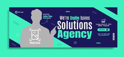 Business webinar horizontal banner template design. Very suitable for online class programs, marketing, etc. vector