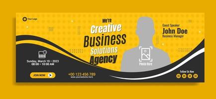 Business webinar horizontal banner template design. Very suitable for online class programs, marketing, etc. vector