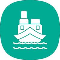 Cargo Boat Vector Icon Design