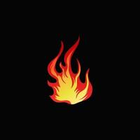 Hand drawn fire illustration on black background for element design. silhouette of flames for design element. vector