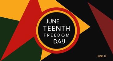 Juneteenth Freedom Day abstract vector illustration. Geometric background shape. Vector banner for ads, social media, card, poster. june 19