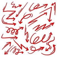 Doodle Arrows icons Set. arrow icon with various directions. hand drawn style. isolated on a white background. vector illustration