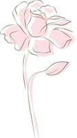 Vector Art .A flower with open leaves of a light pink color