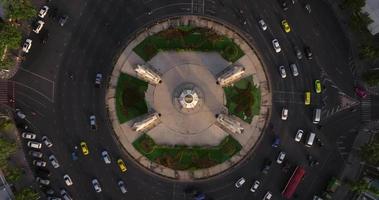 An aerial view of the Democracy Monument in Ratchadamnoen Avenue, The most famous tourist attraction in Bangkok, Thailand video