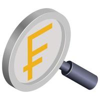 Search franc - Isometric 3d illustration. vector