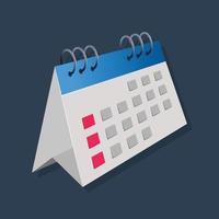 calendario - ilustración 3d isométrica. vector