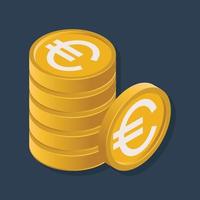 Euro coins - Isometric 3D illustration. vector