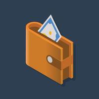 Wallet - Isometric 3D illustration. vector