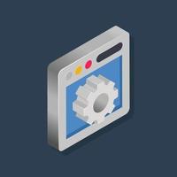 Web management - Isometric 3D illustration. vector
