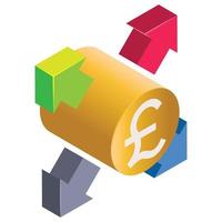 Money sharing - Isometric 3d illustration. vector