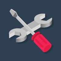 Wrench - Isometric 3D illustration. vector