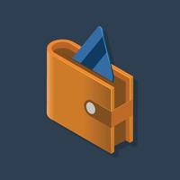 Wallet - Isometric 3D illustration. vector