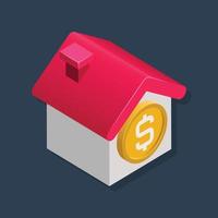 Bank - Isometric 3D illustration. vector