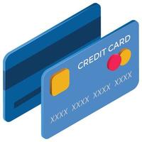 Credit card - Isometric 3d illustration. vector