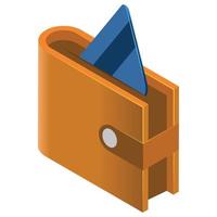 Wallet - Isometric 3d illustration. vector