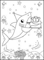 Shark Coloring Pages for Kids vector