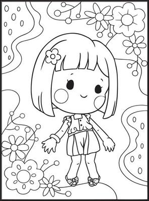 Cute Girls Coloring Pages for kids 17043489 Vector Art at Vecteezy