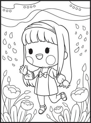 Cute Girls Coloring Pages for kids 17043476 Vector Art at Vecteezy