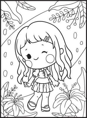 Cute Girls Coloring Pages for kids 17043476 Vector Art at Vecteezy