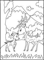 Wild Animal Coloring Pages for Kids vector