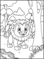 Wild Animal Coloring Pages for Kids vector