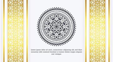 elegant background greeting card template design with decorative golden ornament border frame vector