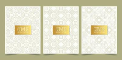 elegant white abstract line pattern cover vector