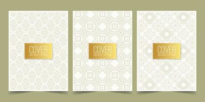 elegant white abstract line pattern cover vector