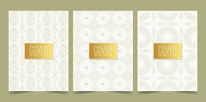 elegant white abstract line pattern cover vector