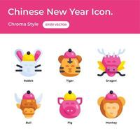 icono de año nuevo chino vector